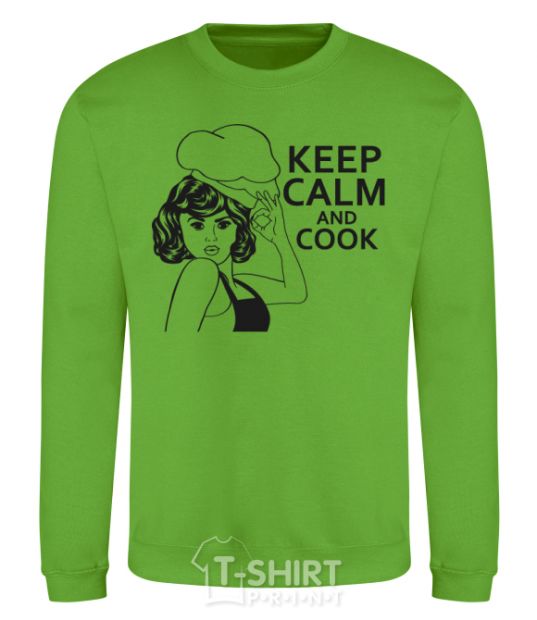 Свитшот Keep calm and cook Лаймовый фото