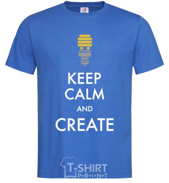 Мужская футболка Keep calm and create Ярко-синий фото