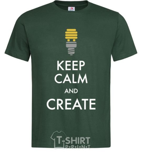 Мужская футболка Keep calm and create Темно-зеленый фото