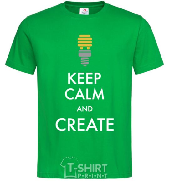 Мужская футболка Keep calm and create Зеленый фото