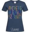 Women's T-shirt English alphabet navy-blue фото