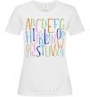Women's T-shirt English alphabet White фото