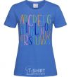 Women's T-shirt English alphabet royal-blue фото