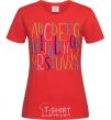 Women's T-shirt English alphabet red фото
