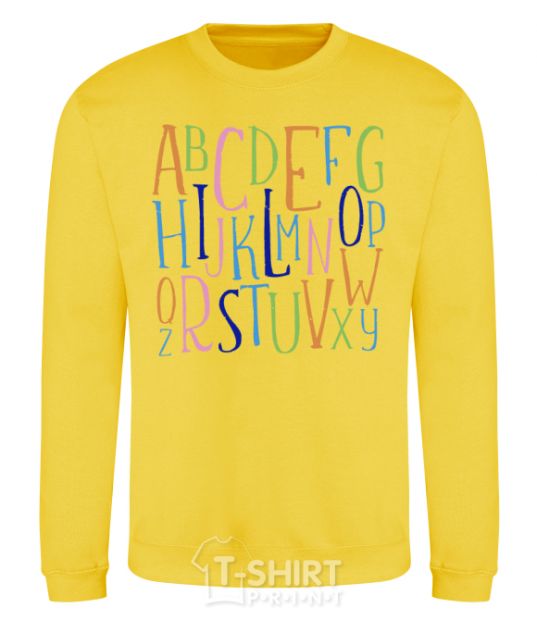 Sweatshirt English alphabet yellow фото