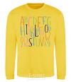 Sweatshirt English alphabet yellow фото