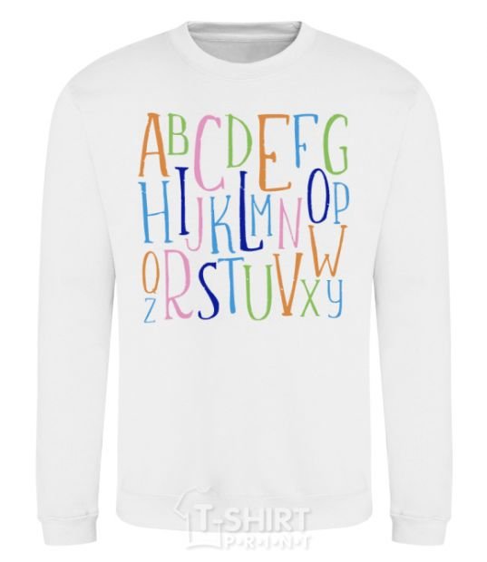 Sweatshirt English alphabet White фото