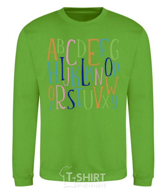 Sweatshirt English alphabet orchid-green фото