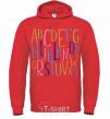 Men`s hoodie English alphabet bright-red фото