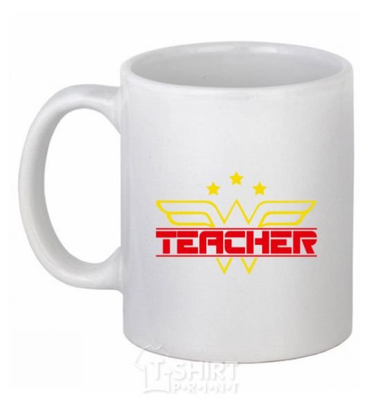Ceramic mug Wonder teacher White фото