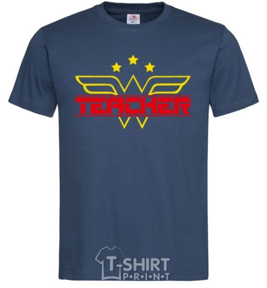 Men's T-Shirt Wonder teacher navy-blue фото