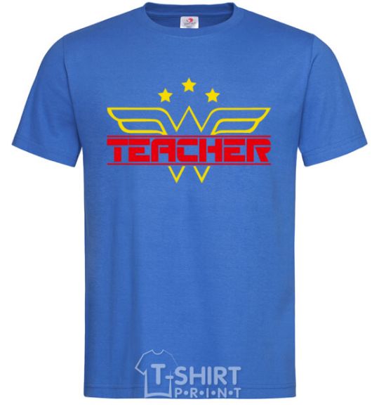 Мужская футболка Wonder teacher Ярко-синий фото