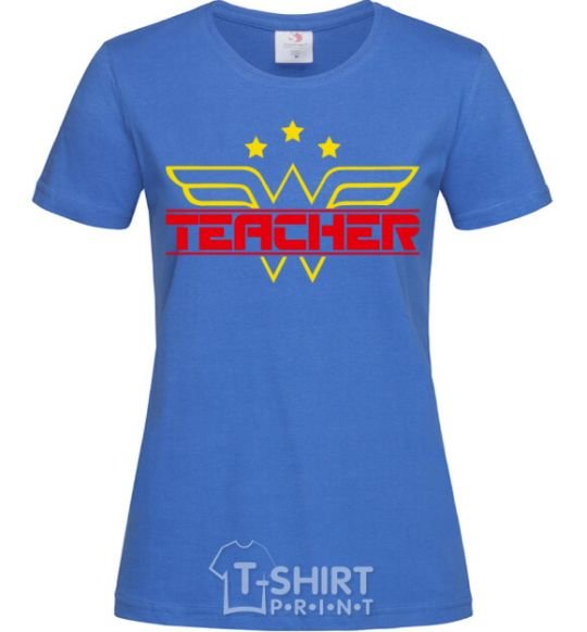 Женская футболка Wonder teacher Ярко-синий фото