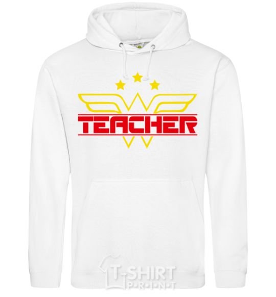Men`s hoodie Wonder teacher White фото