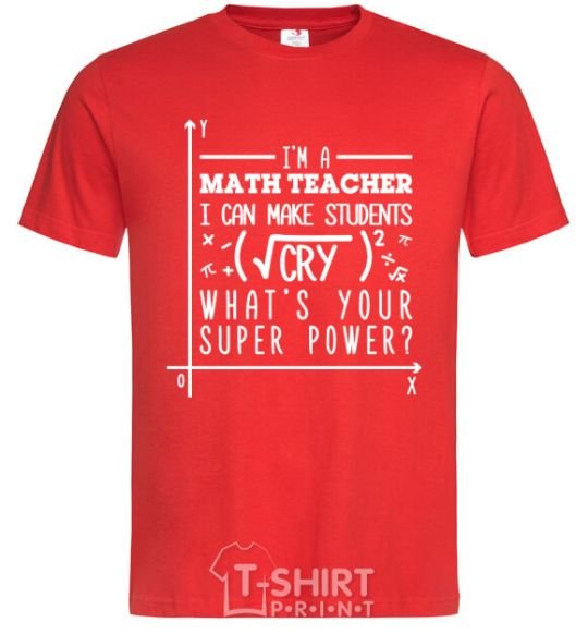 Men's T-Shirt I'm a math teacher red фото