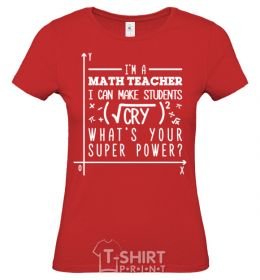 Женская футболка I'm a math teacher Красный фото