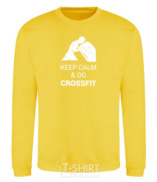 Sweatshirt Keep calm and do crossfit yellow фото