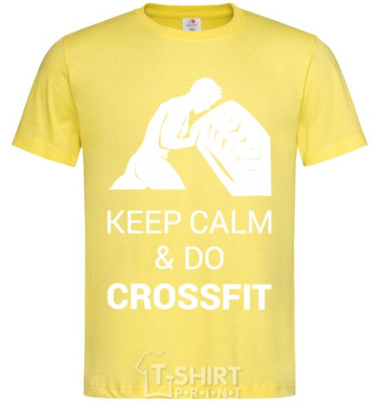 Мужская футболка Keep calm and do crossfit Лимонный фото