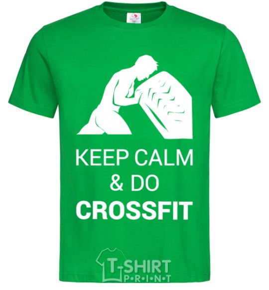 Мужская футболка Keep calm and do crossfit Зеленый фото
