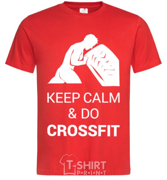 Мужская футболка Keep calm and do crossfit Красный фото