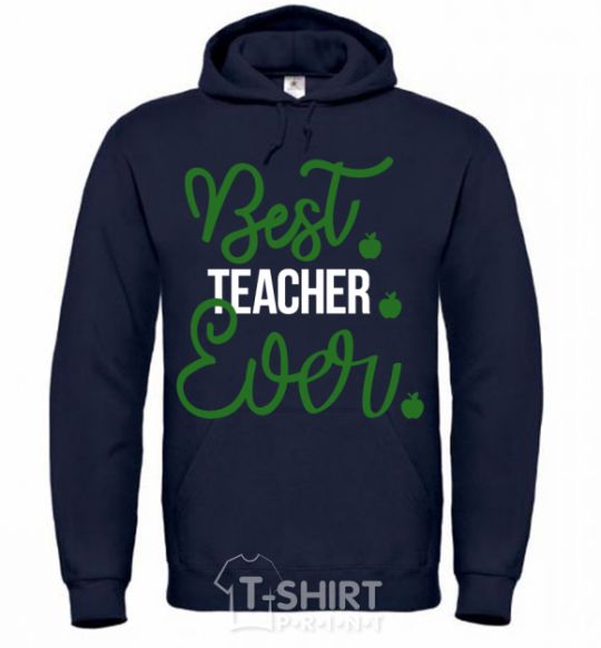 Men`s hoodie Best teacher ever navy-blue фото