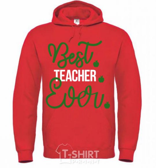 Men`s hoodie Best teacher ever bright-red фото