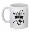 Ceramic mug World's best teacher White фото