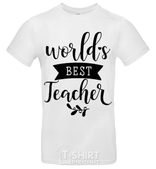 Мужская футболка World's best teacher Белый фото