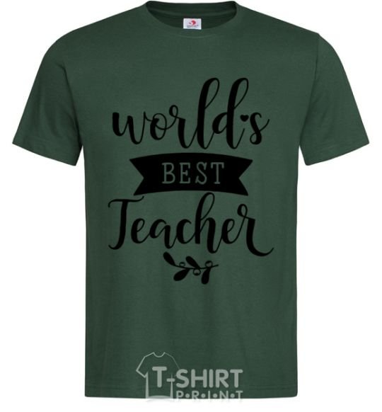 Мужская футболка World's best teacher Темно-зеленый фото
