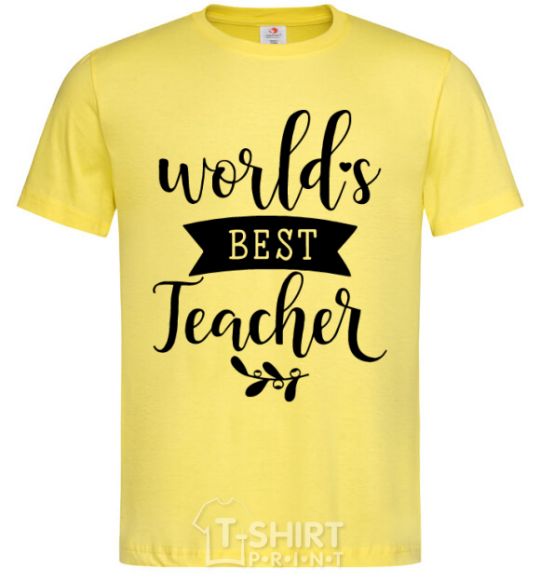 Мужская футболка World's best teacher Лимонный фото