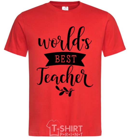 Мужская футболка World's best teacher Красный фото
