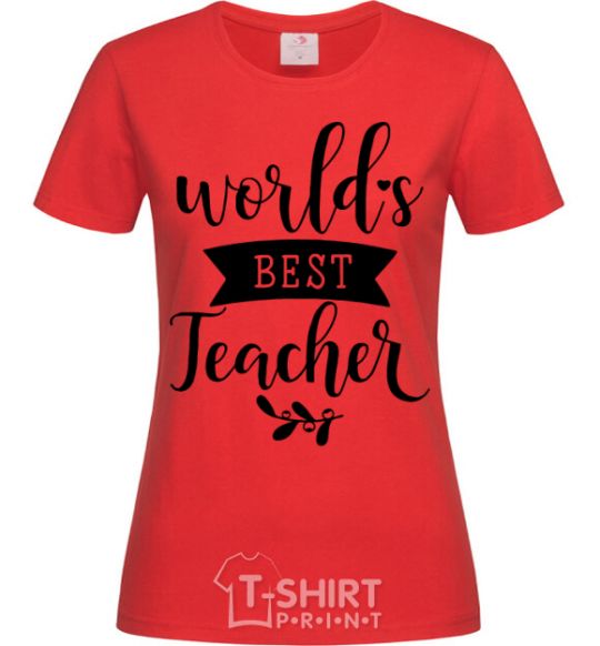 Женская футболка World's best teacher Красный фото