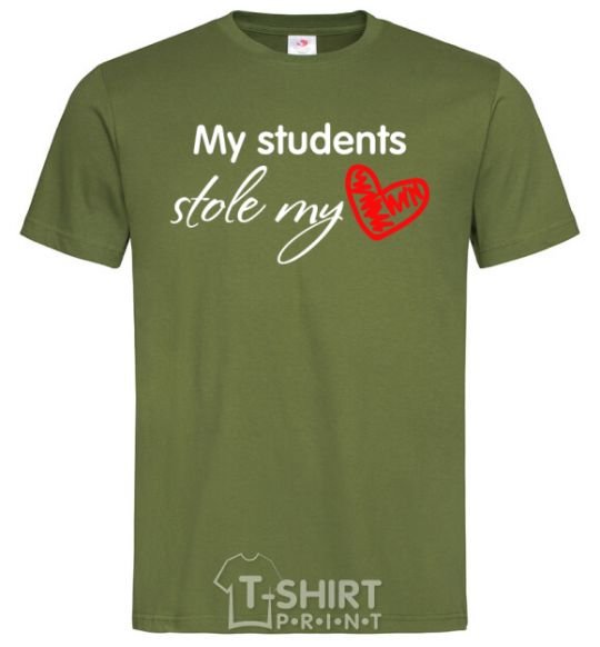 Men's T-Shirt My students stole my heart millennial-khaki фото