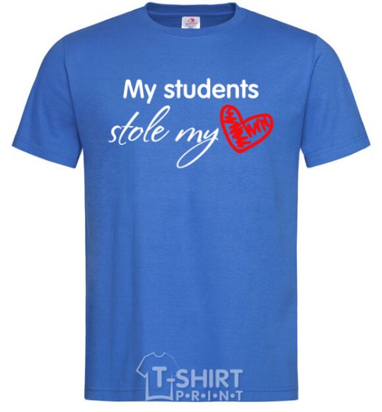 Men's T-Shirt My students stole my heart royal-blue фото