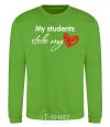 Sweatshirt My students stole my heart orchid-green фото