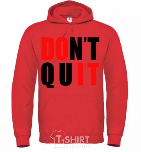 Men`s hoodie Don't quit bright-red фото