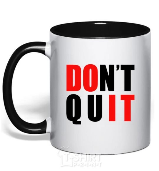 Mug with a colored handle Don't quit black фото