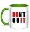 Mug with a colored handle Don't quit kelly-green фото