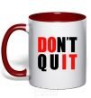 Mug with a colored handle Don't quit red фото