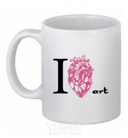 Ceramic mug I love art White фото