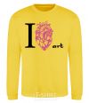 Sweatshirt I love art yellow фото