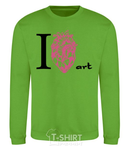 Sweatshirt I love art orchid-green фото