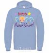 Men`s hoodie Happy 2019 new year pig sky-blue фото