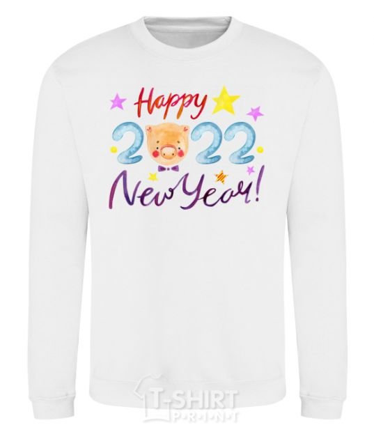 Sweatshirt Happy 2019 new year pig White фото