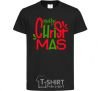 Kids T-shirt Merry Christmas text black фото