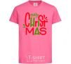 Детская футболка Merry Christmas text Ярко-розовый фото