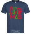 Men's T-Shirt Merry Christmas text navy-blue фото