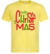 Men's T-Shirt Merry Christmas text cornsilk фото