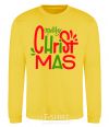 Sweatshirt Merry Christmas text yellow фото