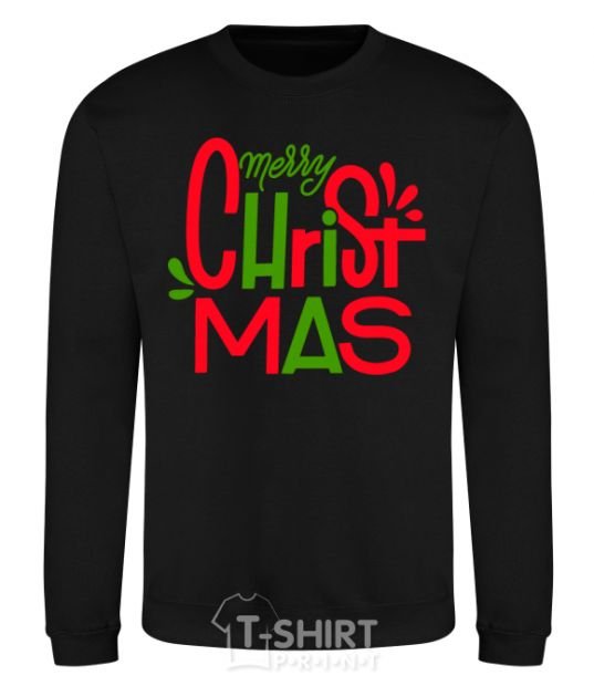 Sweatshirt Merry Christmas text black фото